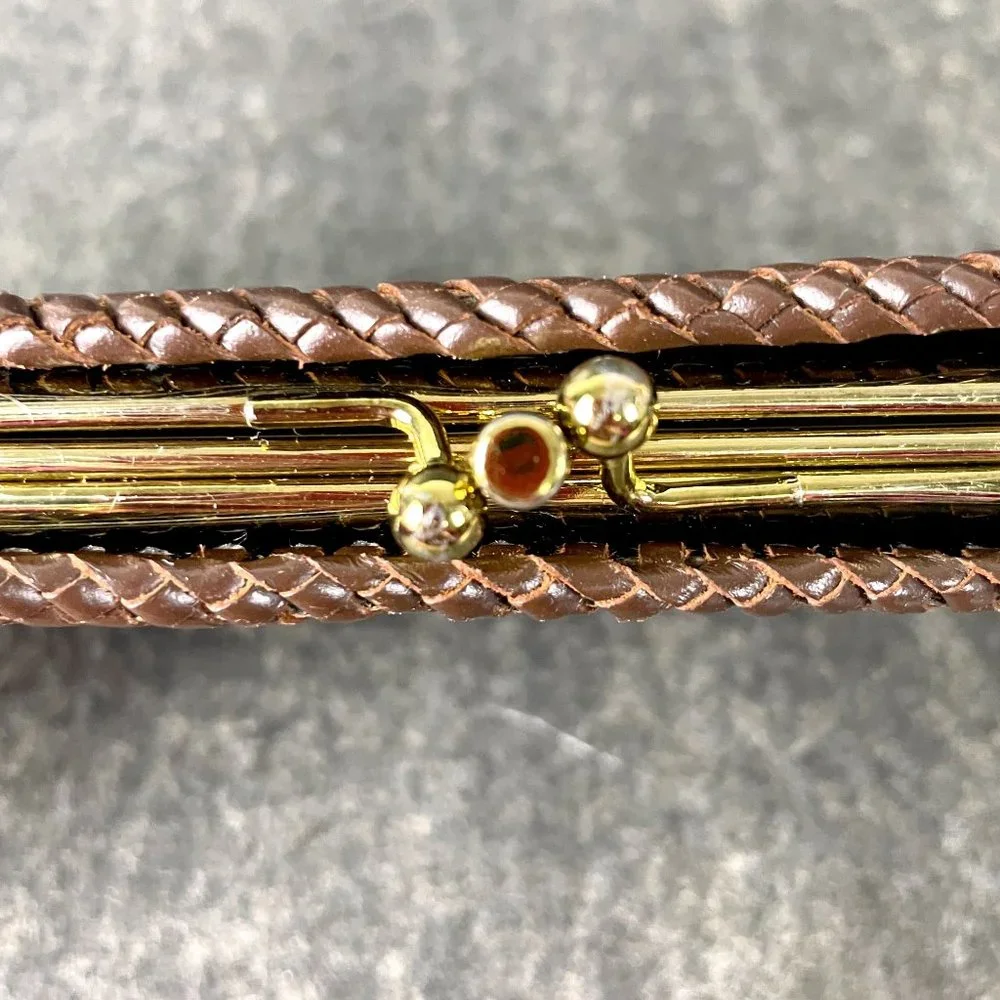 Tooled leather embossed clutch/wallet - handmade vintage - Picture 6 of 8